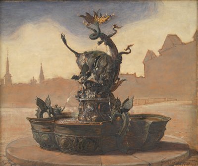 Skitse til Dragespringvandet (Dragefontænen) af Joakim Frederik Skovgaard