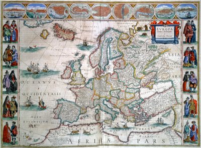 Kort over Europa af Joan Blaeu