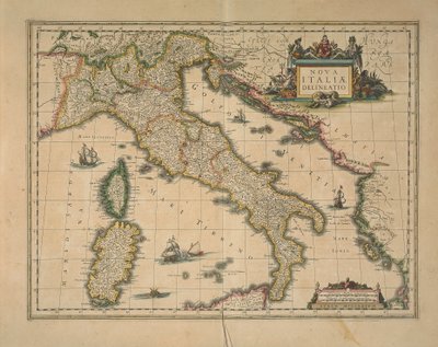 Kort over Italien af Joan Blaeu af Joan Blaeu