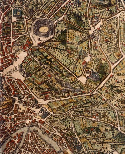 Kort over Rom, af Joan Blaeu (1596-1673), tryk fra Theatrum Civitatum et Admirandorum Italiae, ad Aevi Vetis et Present Temporis Faciem Expressum, Italien af Joan Blaeu