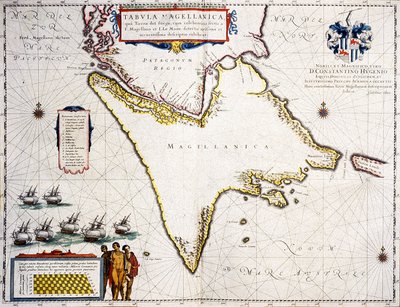 Tabula Magellanica : kort over Magellan-strædet af Joan Blaeu