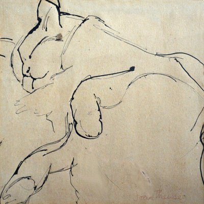 Cat, Mouser, 1980, (pen og blæk) af Joan Thewsey
