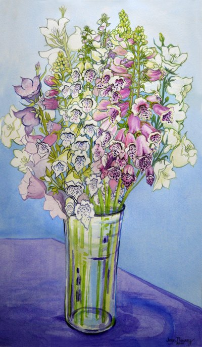 Fingerhatte og campanulaer,2005 af Joan Thewsey
