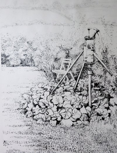 The Garden Pump, 1973 (kul) af Joan Thewsey