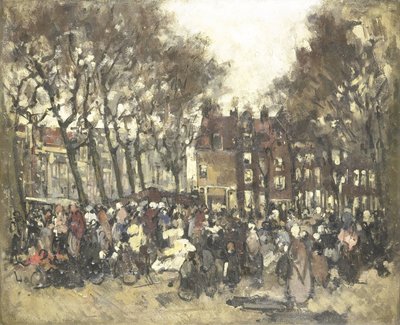 Noordermarkt i Amsterdam af Joannes Barnardus Antonius Maria Westerwoudt