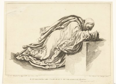 Geknielde figur Studie til malerierne af Jesu drama (titel på objekt) af Joannes Bemme