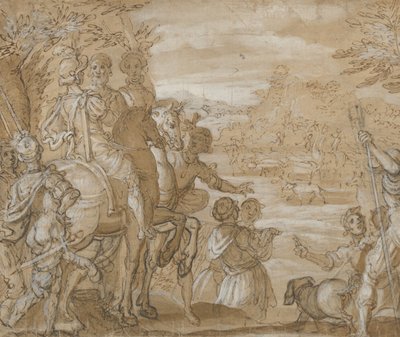 Et Jagtselskab, ca. 1555-65. af Joannes Stradanus