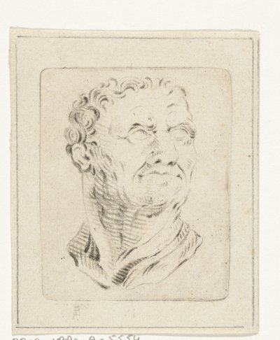 Buste af en mand, der kigger op til højre af Joannis Jacobus Bijlaert