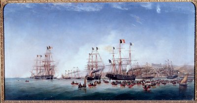 Italiensk skib regina Maria Pia i havnen i Lissabon (olie på lærred af Joao Gomes da Silva Pedroso