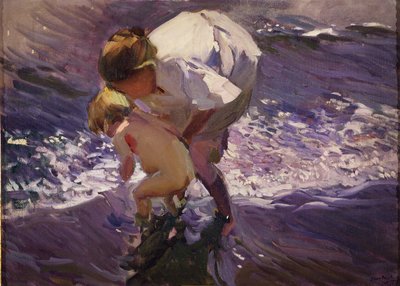 Badning på stranden af Joaquín Sorolla