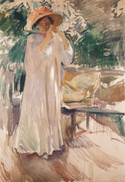 Clotilde i sin have, 1910 af Joaquín Sorolla