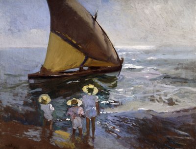 På stranden, Valencia; På stranden, Valencia, 1907 af Joaquín Sorolla