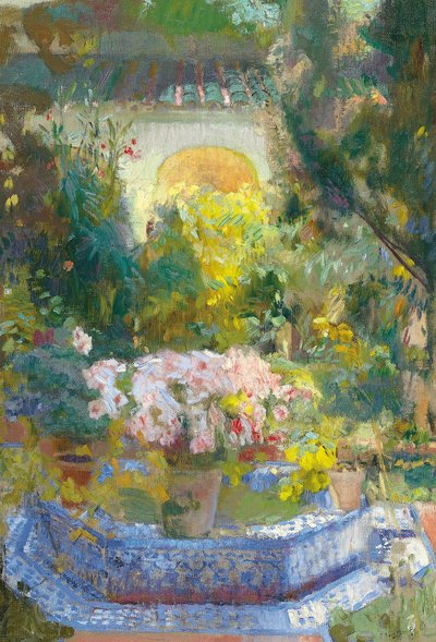 The Courtyard of the Sorolla House - Sorolla y Bastida, Joaquin (1863-1923) - 1917 - Olie på lærred - 95,9x64,8 - Museo Carmen Thyssen, Malaga af Joaquin Sorolla y Bastida