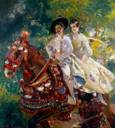 The Return of the Painting Feria af Joaquin Sorolla (1863-1923) (ec.esp.), 20. århundrede. Madrid, Sorolla Museum af Joaquín Sorolla