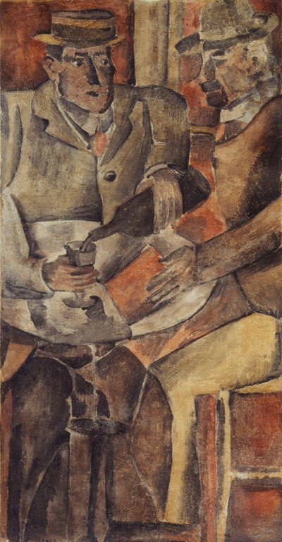 Cafe Gathering, ca. 1926 (tempera på lærred) af Joaquín Torres García
