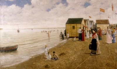 Stranden ved Sanlucar de Barrameda Maleri af Joaquin Turina Sand (1847-1903) Privat samling. af Joaquin Turina Arenal
