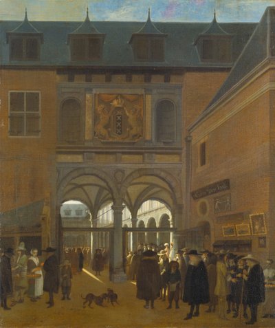Børsen i Amsterdam, ca. 1675-80 (olie på lærred) af Job Berckheyde