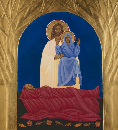 Dormition, 2006 (æggetempera og 24k guld på træ) af Jodi Simmons