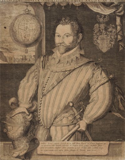 Portræt af Sir Francis Drake, af Jodocus Hondius