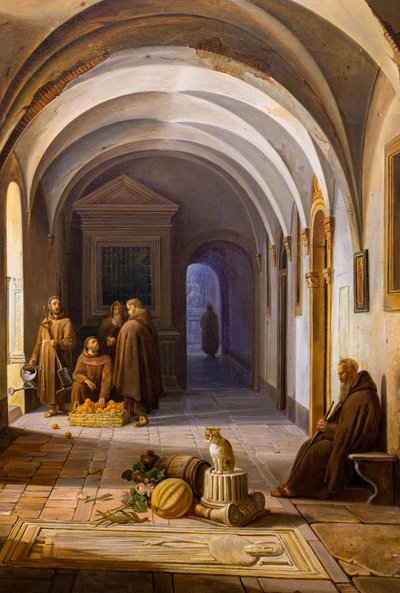 Franciskanermunke i klosteret Santa Maria d