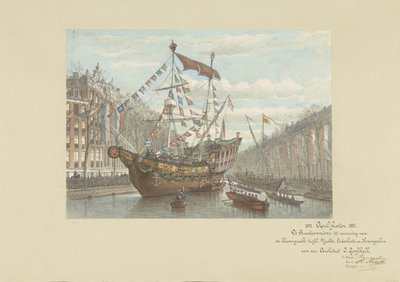 Udsmykninger på Herengracht i anledning af aprilfestlighederne 1887 af Johan Adolph Rust
