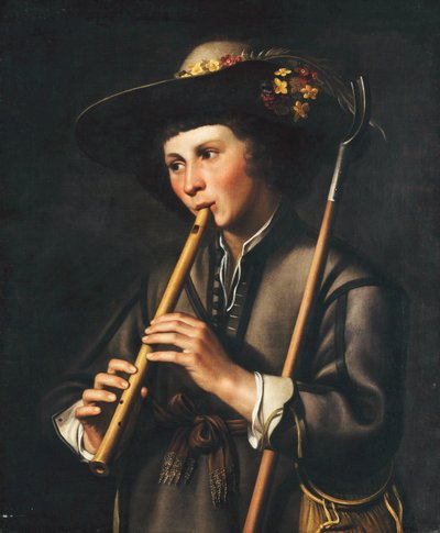 En hyrde der spiller piberne af Johan Baeck