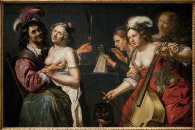 Den fortabte søn eller "allegori over de fem sanser"". Maleri af Johannes Baeck (ca. 1600-1654), olie på lærred af Johan Baeck