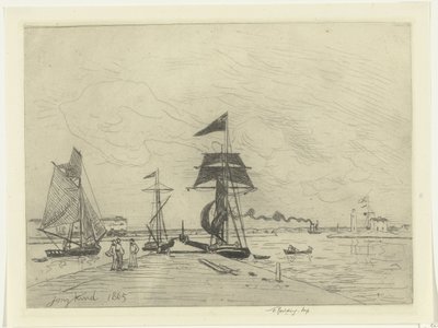 Anløbsbro ved Honfleur af Johan Barthold Jongkind