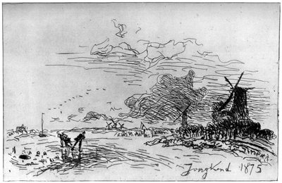 Canal pres Rotterdam, Canal nær Rotterdam c1830-1890 1924 af Johan Barthold Jongkind