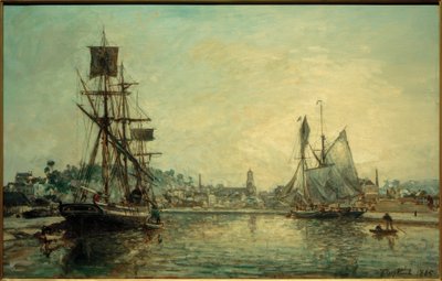 Havnen i Honfleur af Johan Barthold Jongkind