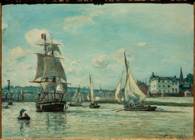 Ind i havnen i Honfleur af Johan Barthold Jongkind