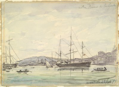 Havnescene, Marseille af Johan-Barthold Jongkind