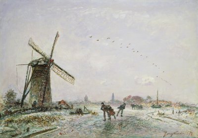 Skøjteløbere i Holland, 1872 af Johan Barthold Jongkind