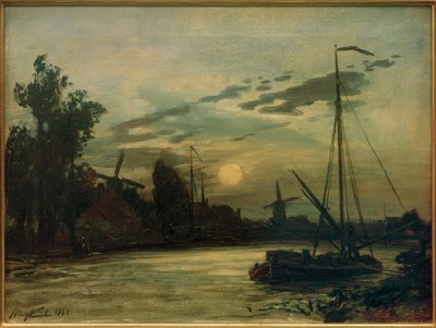 Landskab om aftenen af Johan Barthold Jongkind