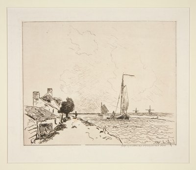 De to både? sejlads (De to sejlbåde) af Johan-Barthold Jongkind