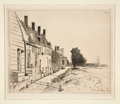 Huse langs kanalen af Johan-Barthold Jongkind