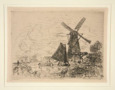 Møller i Holland (Møller i Holland) af Johan-Barthold Jongkind