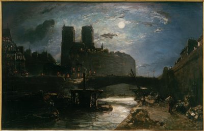 Vor Frue af Paris i måneskin af Johan Barthold Jongkind