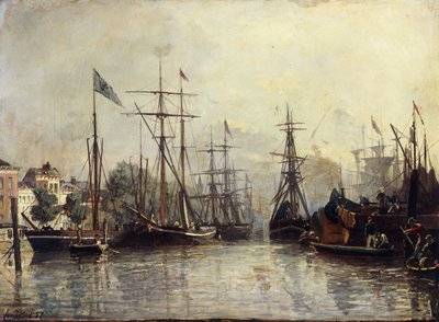 Rotterdam Havn, 1857 af Johan Barthold Jongkind
