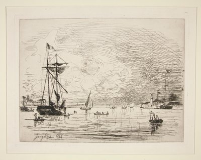 Afslut fra havnen i Honfleur af Johan-Barthold Jongkind