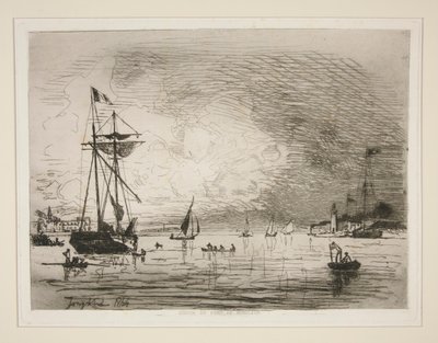 Afslut fra havnen i Honfleur af Johan-Barthold Jongkind