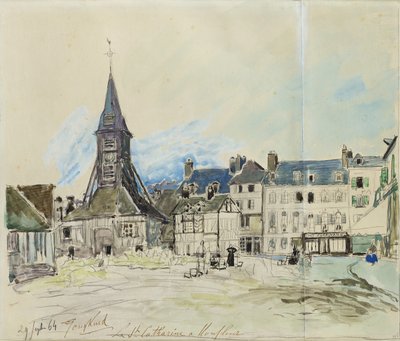 Kirken Sainte-Catherine, Honfleur, 1864 af Johan Barthold Jongkind