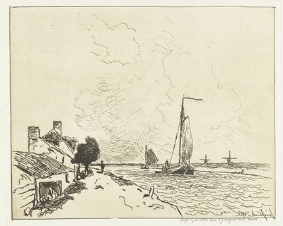 To sejlskibe Seks hollandske ansigter (serietitel) af Johan Barthold Jongkind