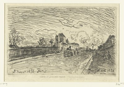 Udgang fra Cochin Hospital (Faubourg Saint-Jacques, Paris) Sortie de la Maison Cochin (Faubourg Saint-Jacques) (titel på objekt) af Johan Barthold Jongkind