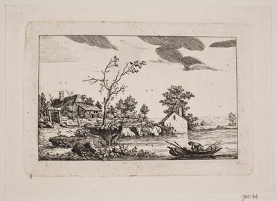 Landskab ved en sø af Johan Bülow