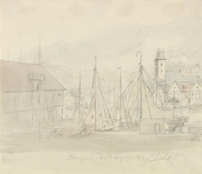 Bergen Havn af Johan Christian Dahl