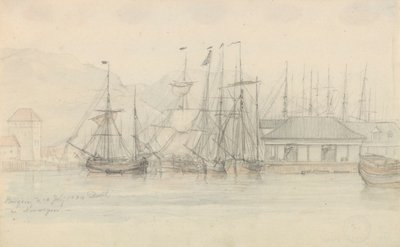 Bergens havn af Johan Christian Dahl