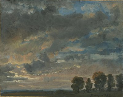 Skyer om aftenen af Johan Christian Dahl