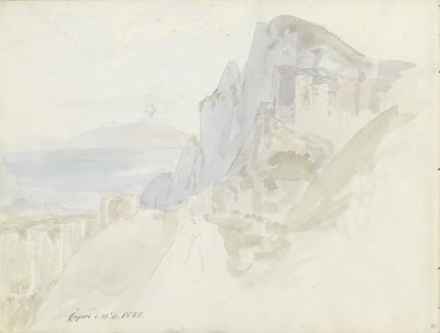Fra vejen mellem byen Capri og Marina Grande af Johan Christian Dahl