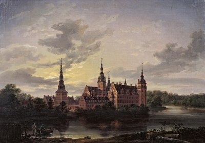Frederiksborg Slot by moonlight, 1817. af Johan Christian Dahl